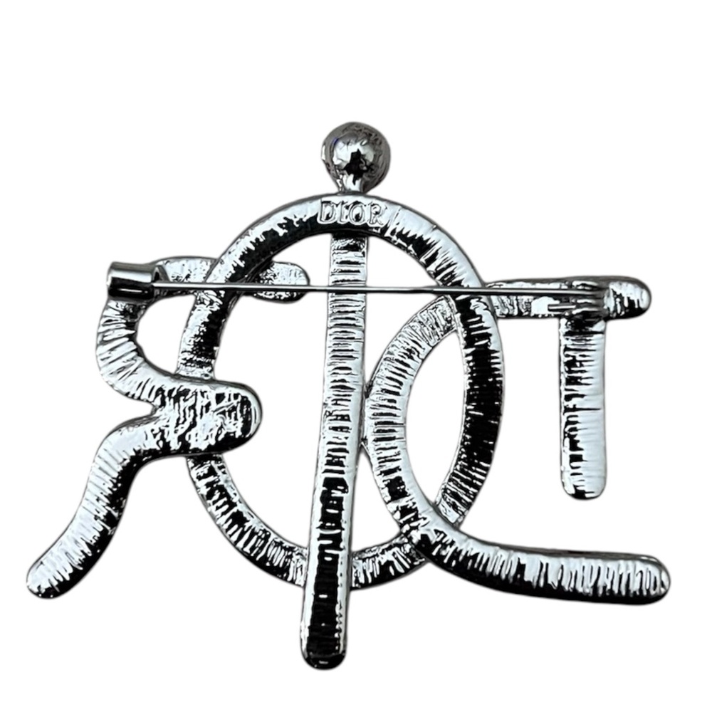 Beautiful Silver-Tone Logo Brooch - Picture 2 of 2